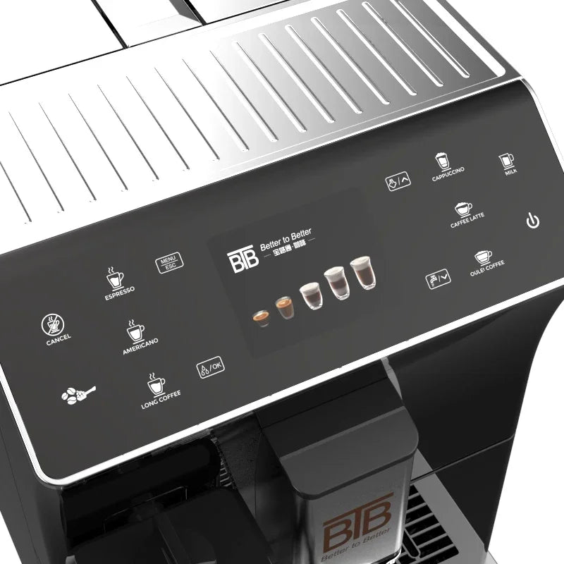 Máquina de Café Automática BTB-203 con 16 Funciones y Calentador de Tazas